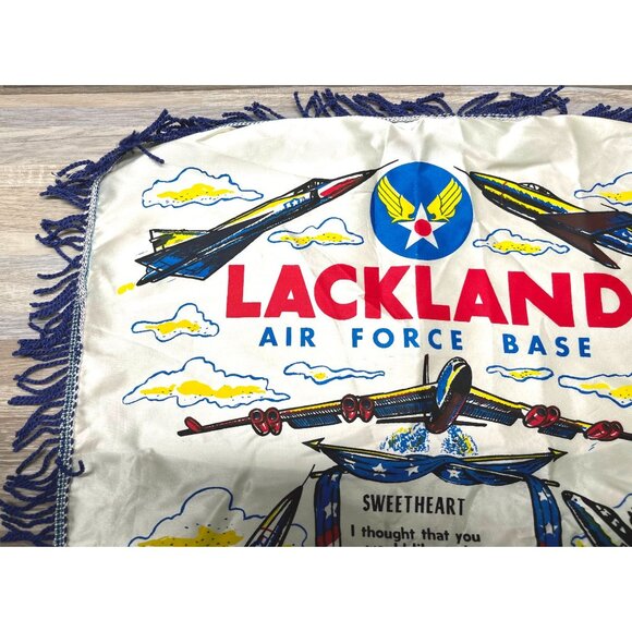 Vintage Lackland Air Force Base Pillow Cover Sweetheart Poem San Antonio TX - Picture 7 of 10